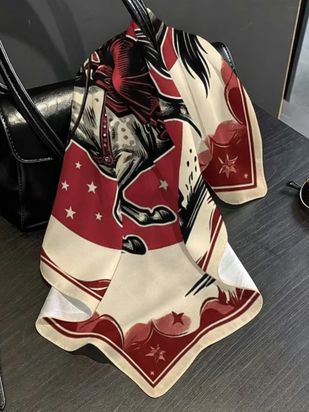 🤠 Western Cowgirl Horse Satin Scarf | Large Square Wild Rag Bandana 27.5”